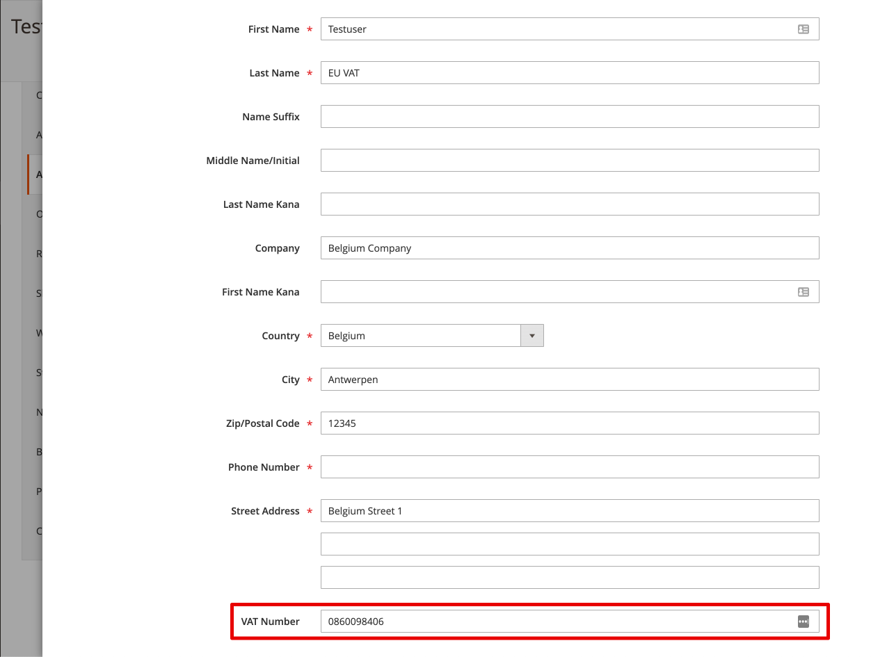 Adobe Commerce VAT Number